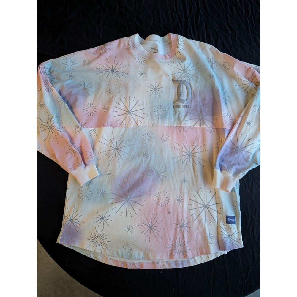 Disney 100 Years of Wonder Disneyland Resort Spirit Jersey Size S Pastel Tie Dye